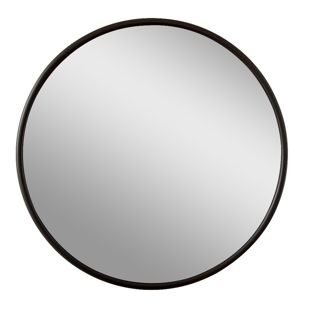 Home Living Bathroom Vanity - Czarne Okrągłe Dekoracyjne Lustro Ścienne 45