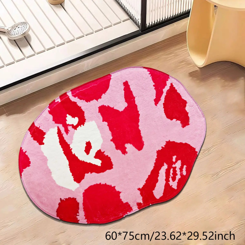 Zara Home Bathroom Rug - Różowa nieregularna mata łazienkowa VIKAMA, antypoślizgowy