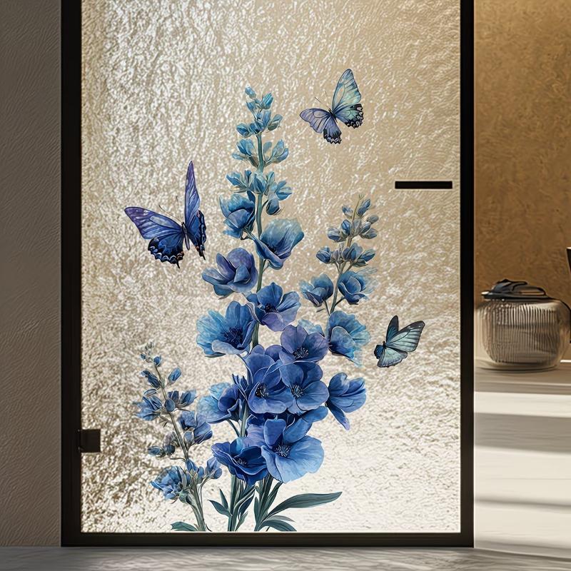 Home Bathroom Window - Naklejki na szybę w kształcie róż,