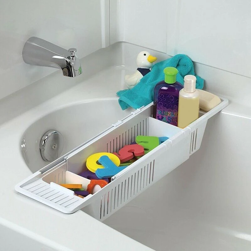 Bath Caddy Tray - Wanna Caddy Tray Basket chowany wielofunkcyjny