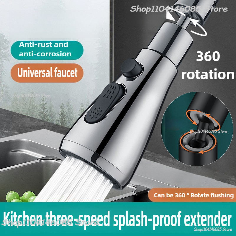 Home Bathroom Faucets - Przedłużka do kranu metalowa trójfunkcyjna oszczędzająca