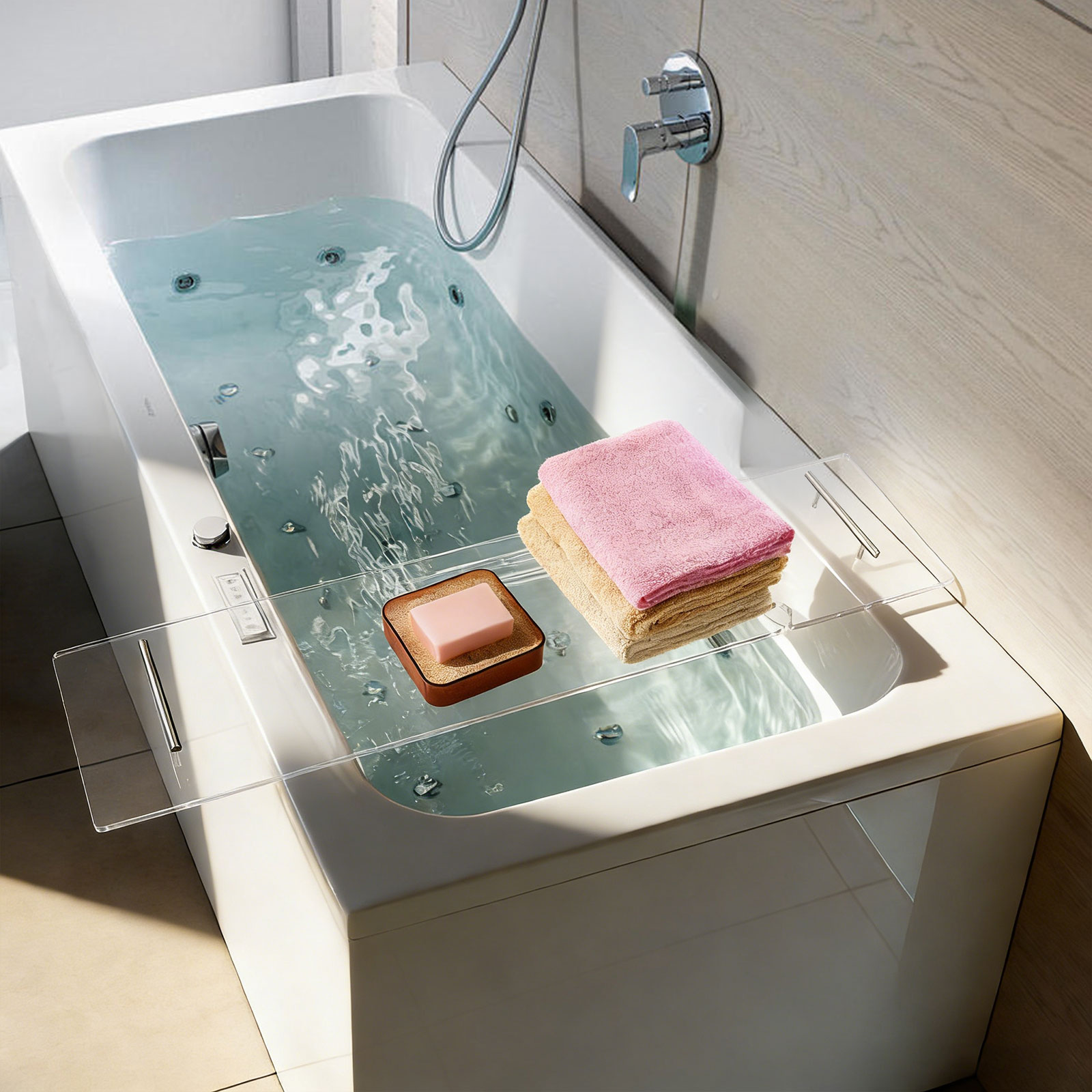 Bath Caddy Tray - Akrylowa tacka do wanny, luksusowy organizer