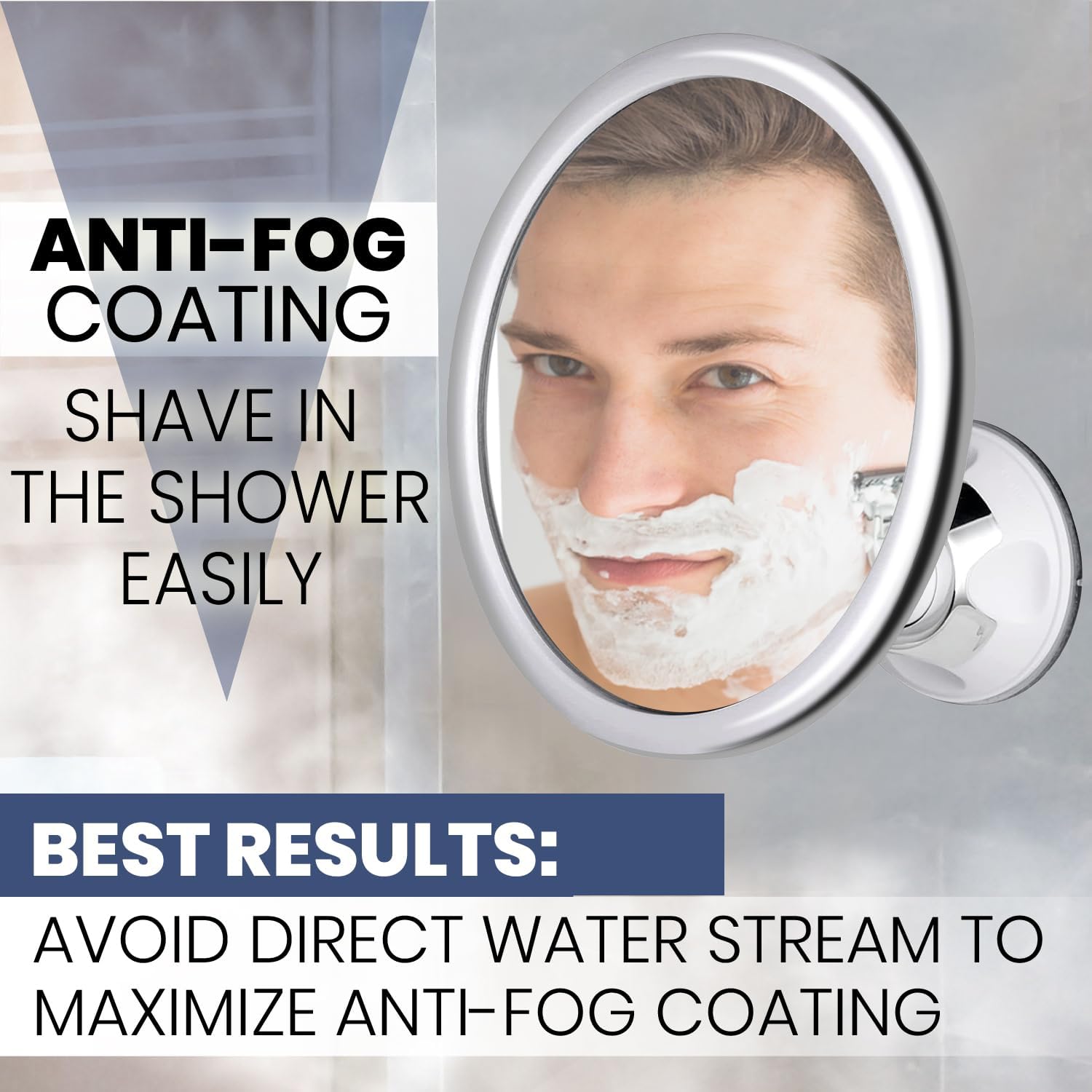 Shaving Mirror Suction - Lusterko do makijażu bez par, z