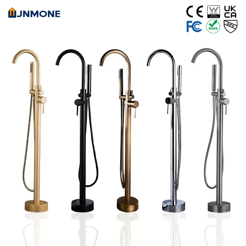 Home Bathroom Faucets - Luksusowy, nowoczesny, mosiężny zestaw baterii wannowej