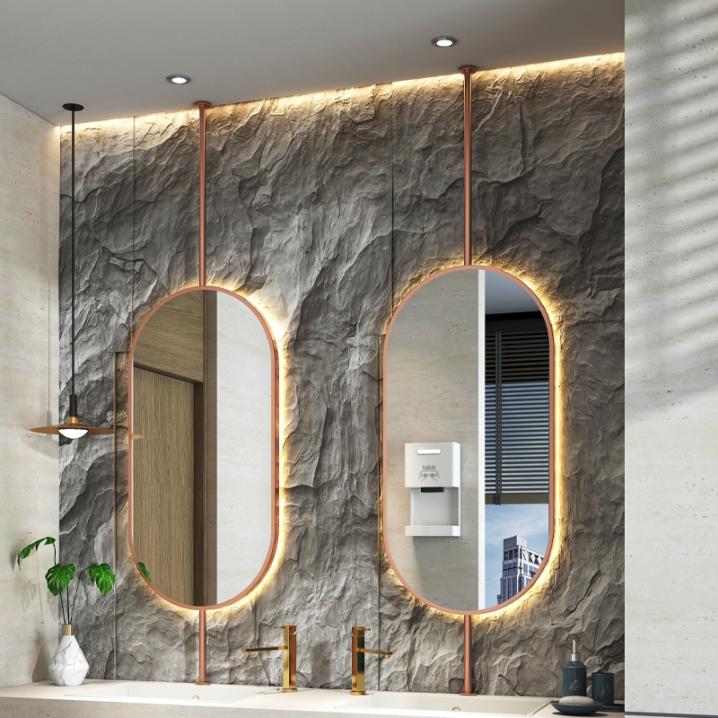 Home Living Bathroom Vanity - Lustro sufitowe owalne 60x90cm, nowoczesne, proste,