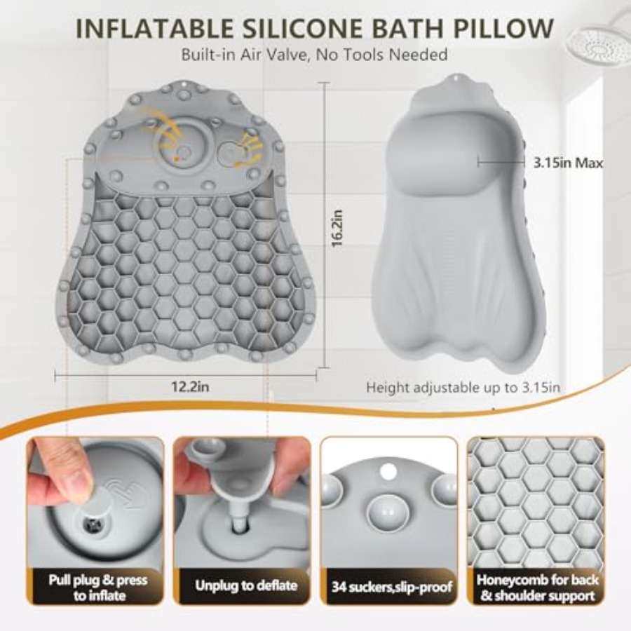 Nadmuchiwane poduszki do wanny – Bathtub Pillow Inflatable recenzja i cena