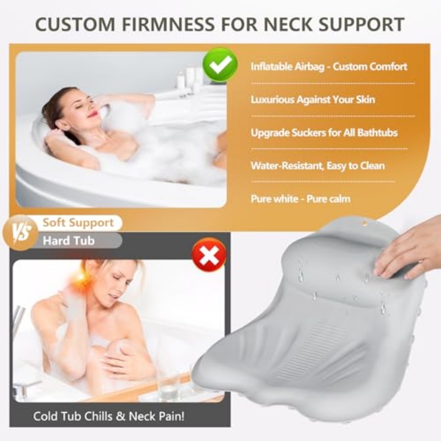 Nadmuchiwane poduszki do wanny – Bathtub Pillow Inflatable recenzja i cena