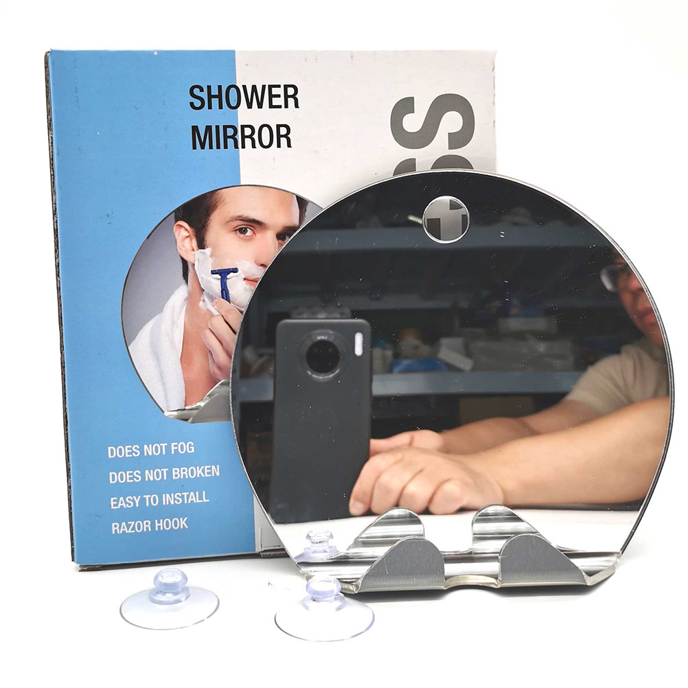 Okrągłe srebrne lustro łazienk – Shaving Mirror Suction recenzja i cena