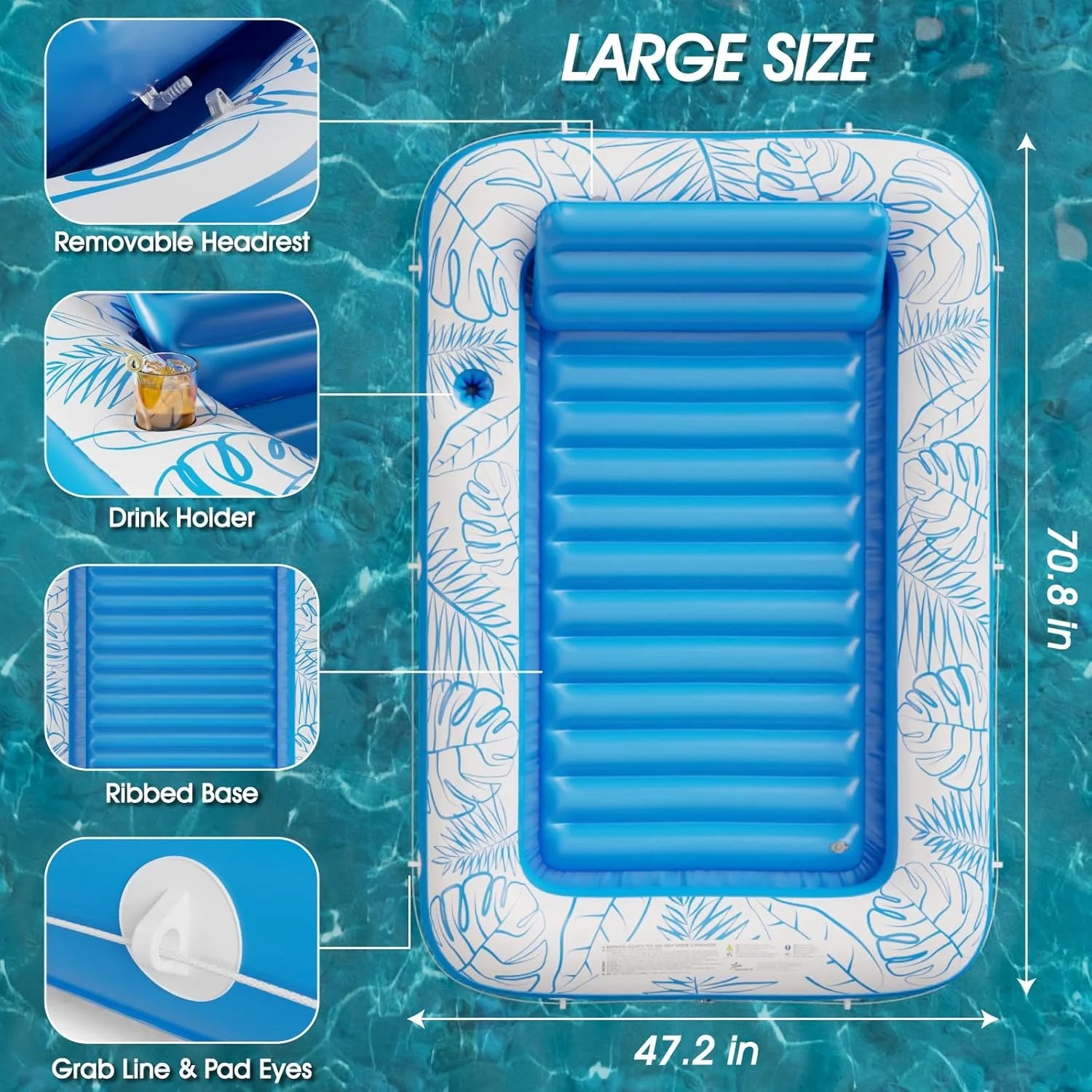 Duży dmuchany materac do pływa – Bathtub Pillow Inflatable recenzja i cena