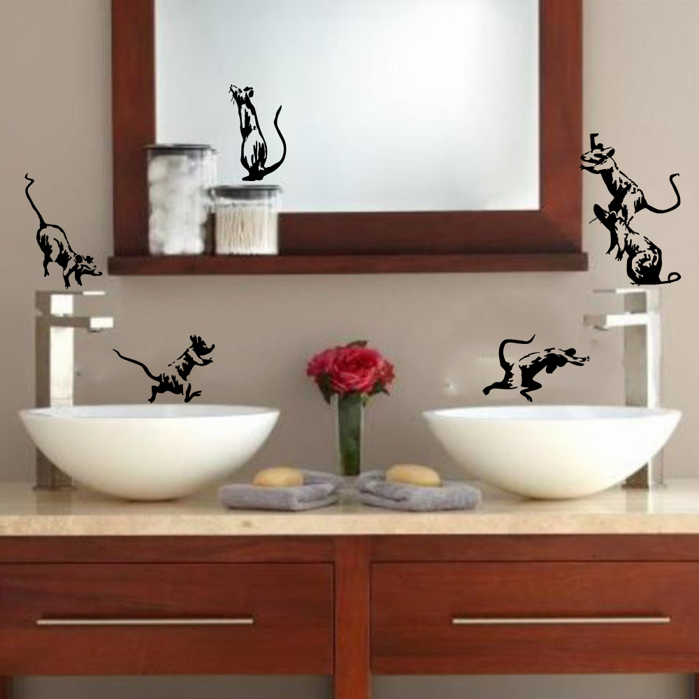 5 sztuk Banksy toaleta szczury – Home Bathroom Window recenzja i cena