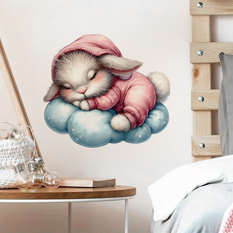 Naklejka Cute Sleepy Bunny, wo – Home Bathroom Window recenzja i cena