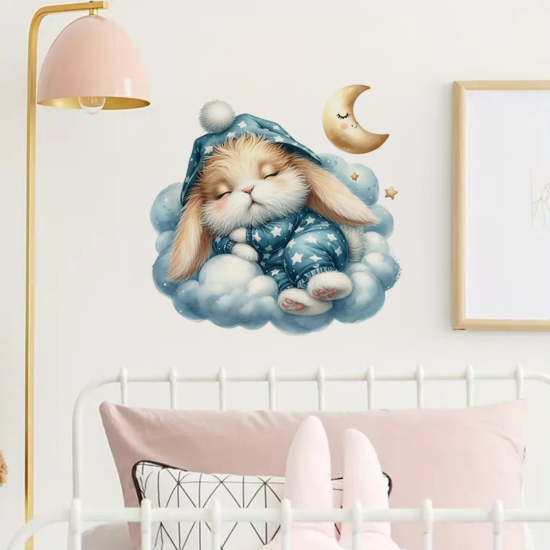 Naklejka Cute Sleepy Bunny, wo – Home Bathroom Window recenzja i cena