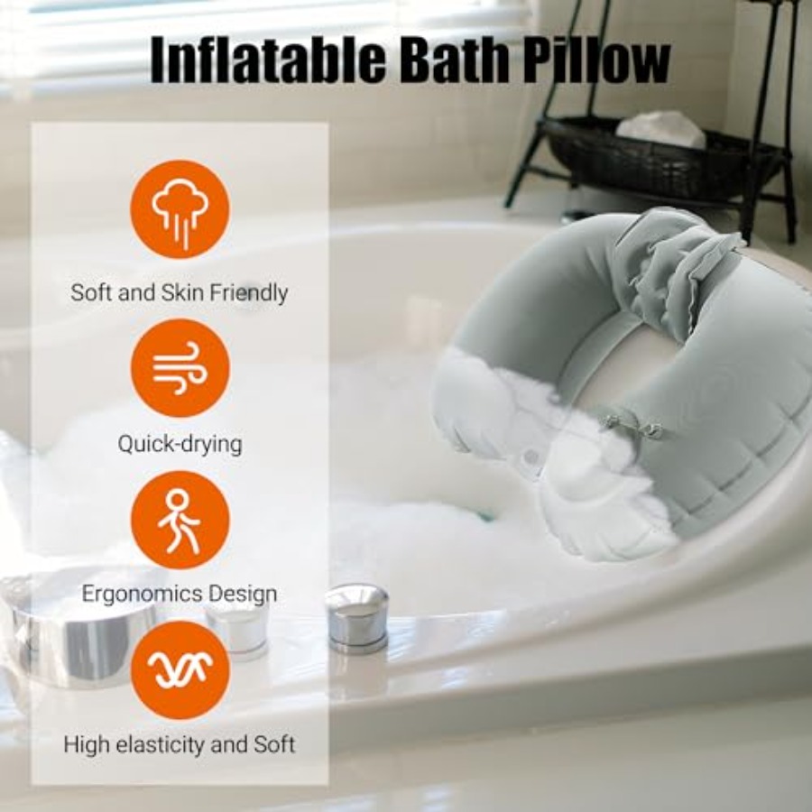 Nadmuchiwane poduszki pod szyj – Bathtub Pillow Inflatable recenzja i cena