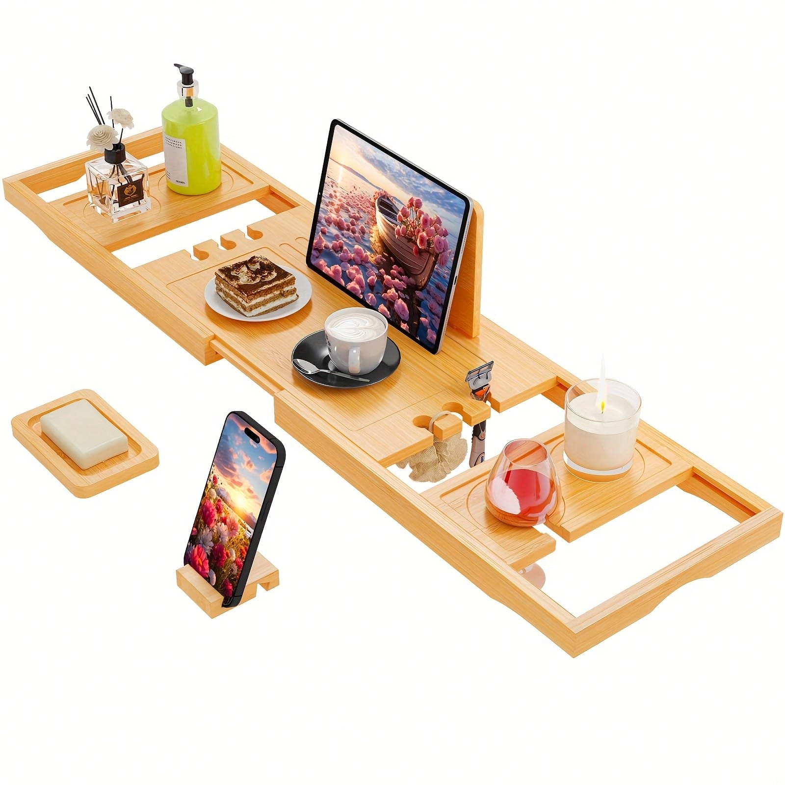 Bambusowa tacka do wanny, rozs – Bath Caddy Tray recenzja i cena