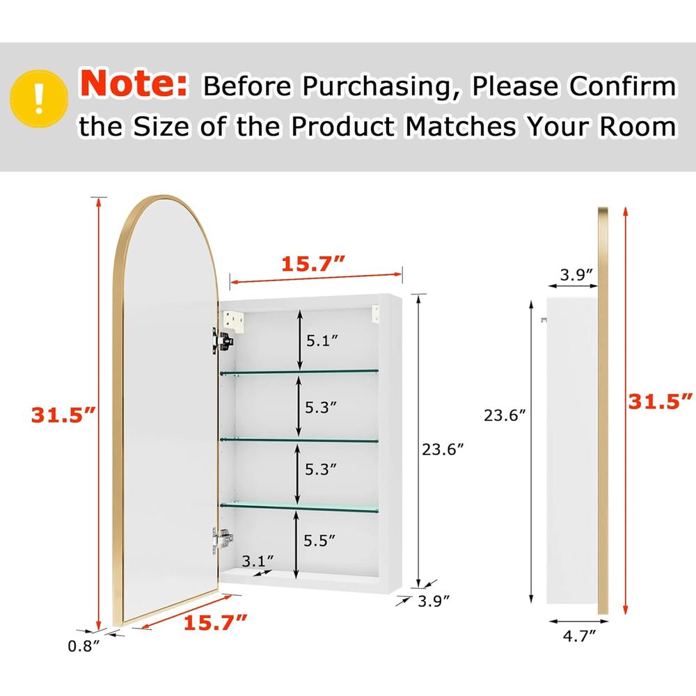 Luksusowa łukowa złota szafka  – Home Bathroom Cabinets recenzja i cena