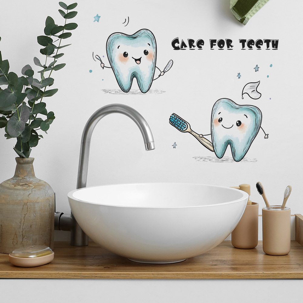 Naklejka ścienna z motywem zęb – Home Bathroom Wash Basin recenzja i cena