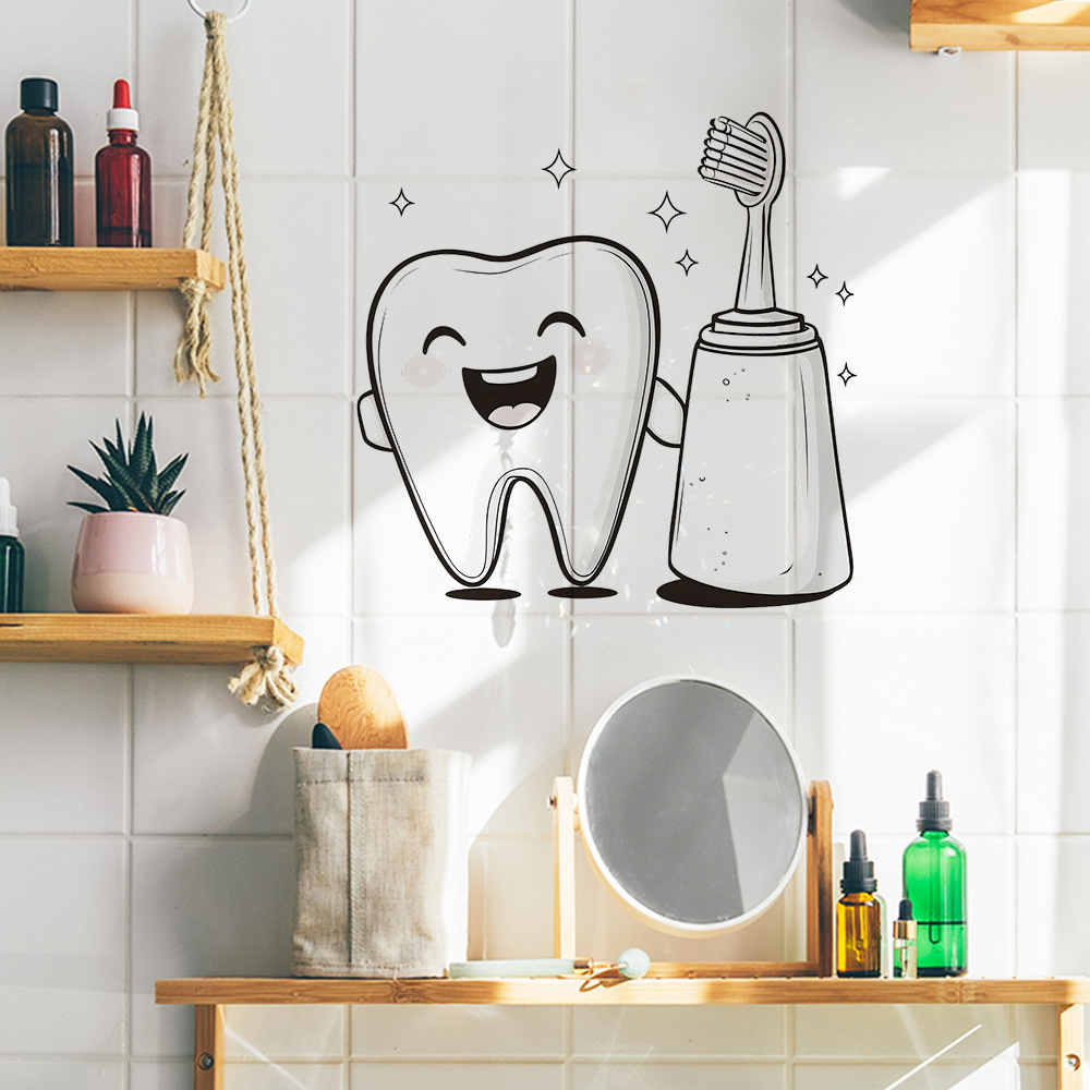 Naklejka ścienna z motywem zęb – Home Bathroom Wash Basin recenzja i cena
