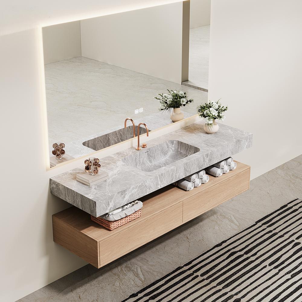 Czarno-białe odcienie kamienia – Home Living Bathroom Vanity recenzja i cena