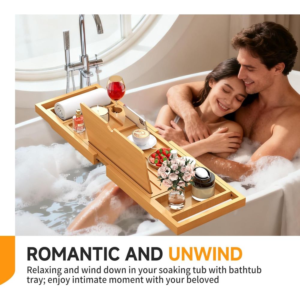 Elegancki bambusowy organizer  – Bath Caddy Tray recenzja i cena